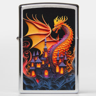 Fire Dragon Castle Fantasy Art Mythical Creaters