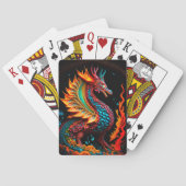 Fire Dragon Castle Fantasy Art Mythical Creaters Pokerkaarten (Achterkant)