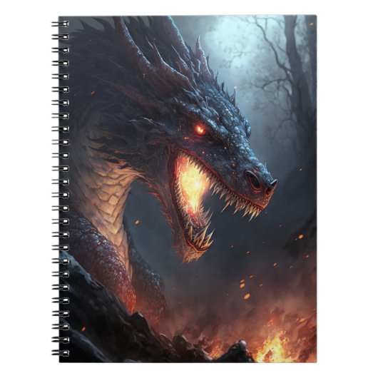 Fire Dragon Fantasy Art Notitieboek (Voorkant)