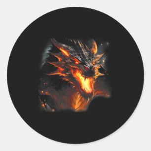 Fire Dragon Head Mythical Dragon Love Breathing Fi Ronde Sticker