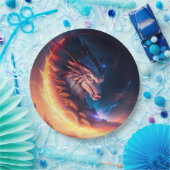 Fire Dragon Landschap Papieren Bordje (Feest)