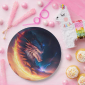 Fire Dragon Landschap Papieren Bordje (Feest)