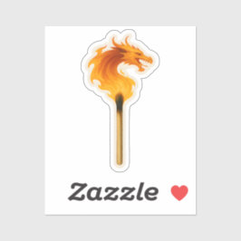 Fire Dragon Matchstick Sticker