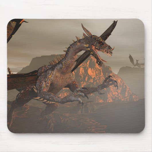 Fire Dragon Mousepad Muismat (Voorkant)