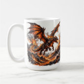 Fire Dragon Mug | Flaming Dragon Accent Coffee Mug (Gauche)