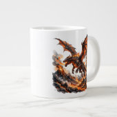 Fire Dragon Mug | Flaming Dragon Accent Coffee Mug (Devant droit)
