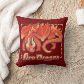 Fire Dragon, Pixel Art, pixelart Kussen (Deken)