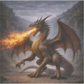 Fire Dragon Sticker – Fierce Mythical Dragon (Devant)
