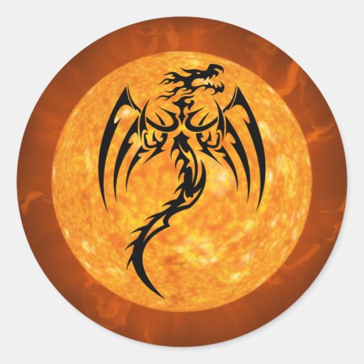 Fire Dragon-stickers Ronde Sticker (Voorkant)