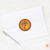 Fire Dragon-stickers Ronde Sticker (Envelop)