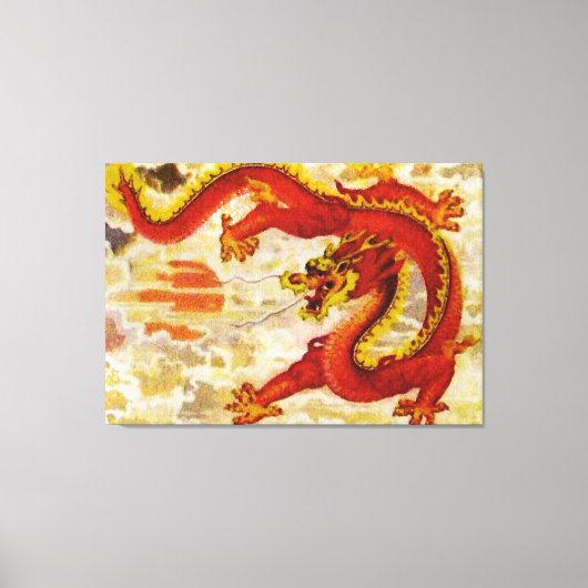 Fire Dragon Stretched Canvas (Voorkant)