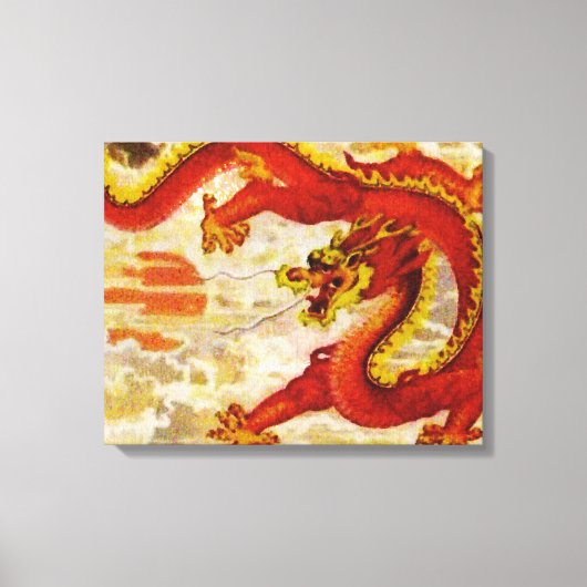 Fire Dragon Stretched Canvas Afdruk (Voorkant)