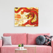 Fire Dragon Stretched Canvas Afdruk (Insitu (Woonkamer))