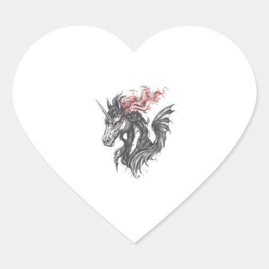 Fire Dragon Unicorn Hybrid (1) Hart Sticker (Voorkant)