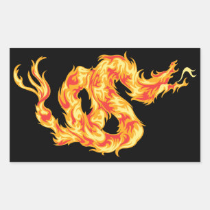 Fire Drake Rechthoekige Sticker