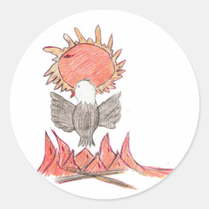 Fire Eagle Ronde Sticker