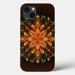 Fire Element Mandala - Kaleidoscopische Vlammensch iPhone 13 Hoesje
