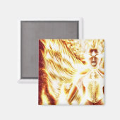 Fire Elemental Square Magnet van Nellis Eketorp Magneet (Voorkant / Achterkant)