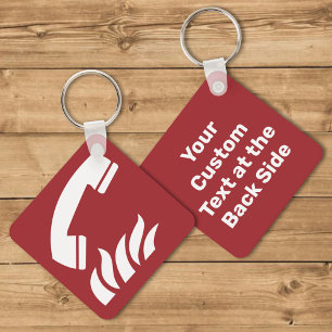 Fire Emergency Telefoon Safety Sign Sleutelhanger