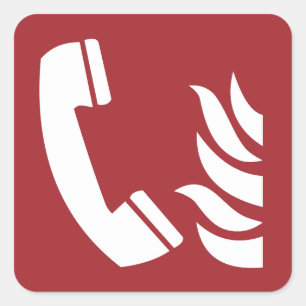 Fire Emergency Telefoon Safety Sign Vierkante Sticker