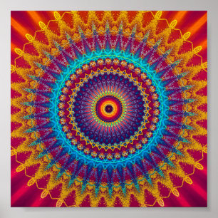 Fire en Ice mandala Poster