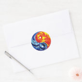 Fire en Ice Yin-Yang Ronde Sticker (Envelop)
