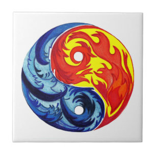 Fire en Ice Yin-Yang Tegeltje