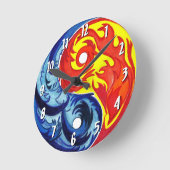 Fire en Ice Yin-Yang Wall klok (Hoek)