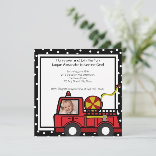 Fire Engine Fun / Foto Kaart (Staand voorkant)