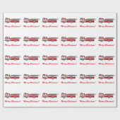 Fire Engine Merry kerst Cadeaupapier (Vlak)