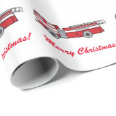 Fire Engine Merry kerst Cadeaupapier (Rol Hoek)