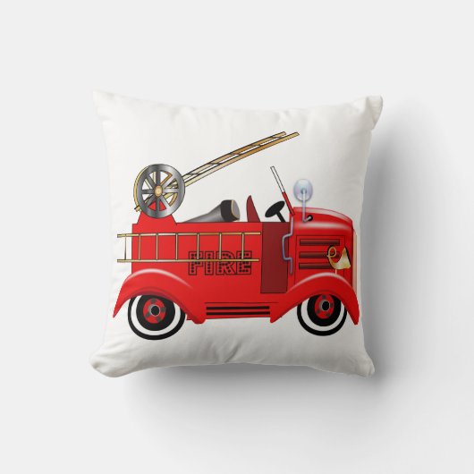 Fire Engine "voeg je eigen naam toe" Kussen (Voorkant)
