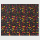 Fire Fighter Icons Pattern Black Cadeaupapier (Vlak)