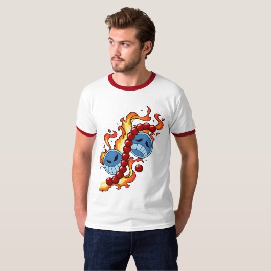 Fire Fist Pirate T-Shirt – Flame Anime Streetwear (Devant entier)