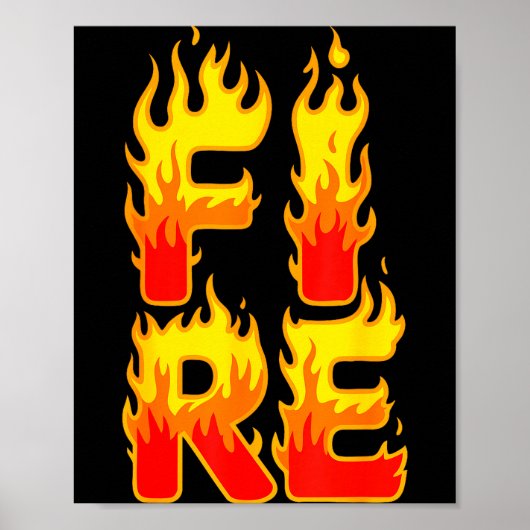 Fire Flame Shirt Adult Kids Men Women Fire And Ice Poster (Voorkant)