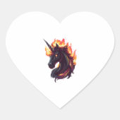 Fire & Flame Unicorn (1) Hart Sticker (Voorkant)