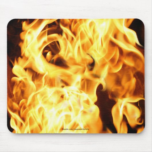 Fire & Flames Burning Fiery Gift Mousepad Muismat (Voorkant)