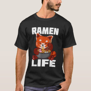Fire Fox Red Panda Kinderen Motief Ra Miso Noodle T-shirt