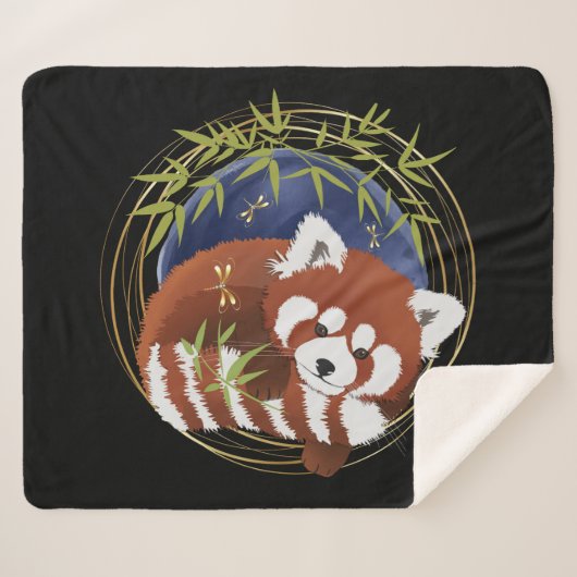 FIRE FOX Red panda Sherpa blanket 3 maten Deken (Voorkant (horizontaal))