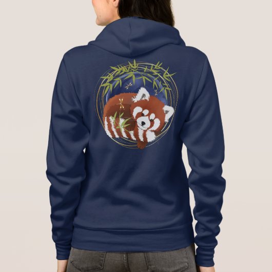FIRE FOX red panda zip hoodie BACK en FRONT art (Achterkant)