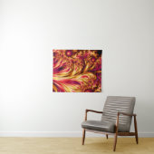 Fire Fractals Vibrant Mesmerizing Cool Trippy Tape Wandkleed (In Situ (horizontaal))