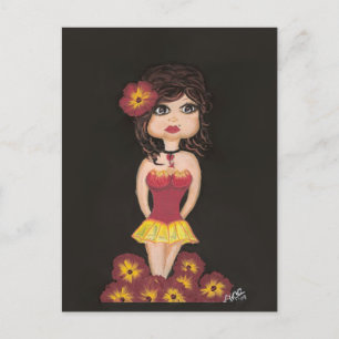 Fire Girl Quantum Cutie Girl Post Card Briefkaart