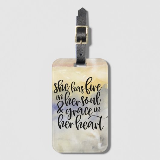 Fire & Grace Quote Bagagelabel (Voorkant (verticaal))