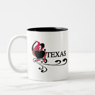 Fire Heart Texas Tweekleurige Koffiemok