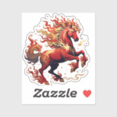 Fire Horse 2026 – Red Zodiac Stallion Sticker (Feuille)