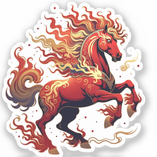 Fire Horse 2026 – Red Zodiac Stallion Sticker (Recto)