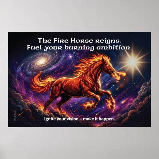 Fire Horse "Burning Ambition" Wall Poster (Devant)