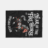 Fire Horse Social Club 2026 Lunar New Year Fleece Deken (Voorkant (Horizontaal))