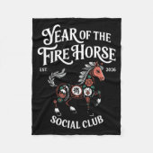 Fire Horse Social Club 2026 Lunar New Year Fleece Deken (Voorkant)