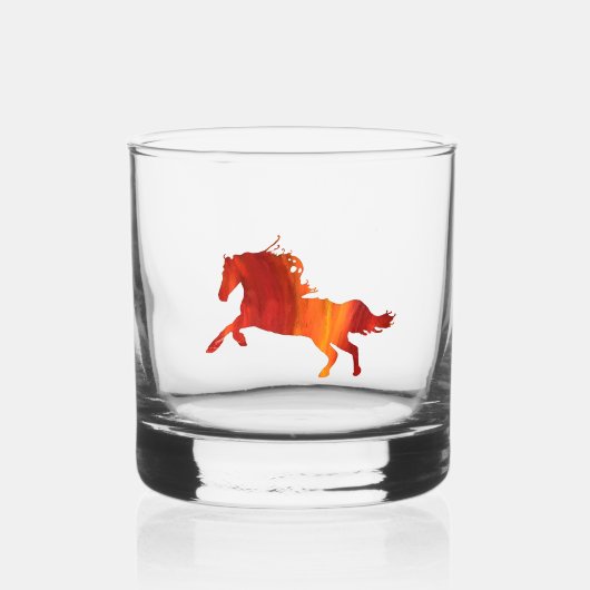 Fire horse Sticker Whisky Glas (Voorkant)
